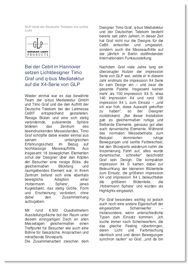 Interview mit GLP zur Inszenierung des Messestandes der Deutschen Telekom
